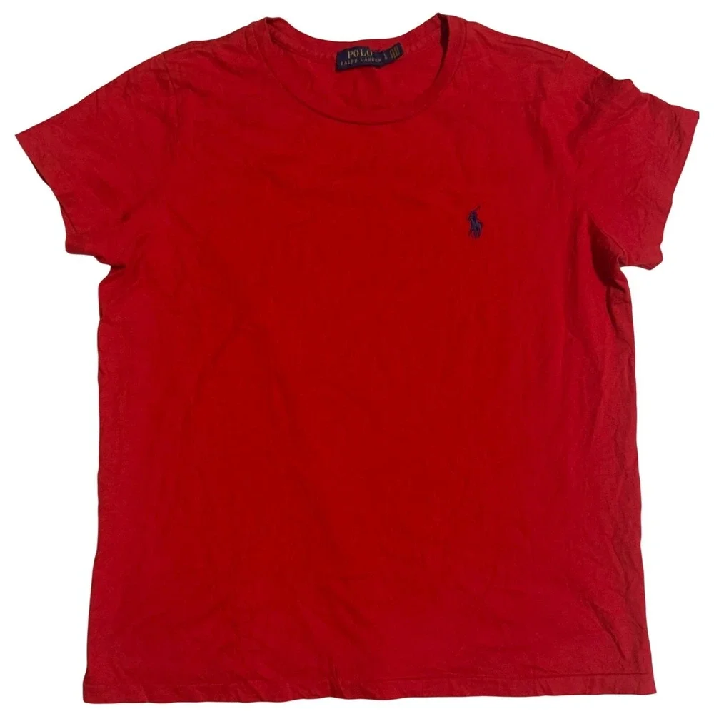 Polo Ralph Lauren Mens Red Short Sleeve Crewneck Pony Logo T-Shirt Size Large